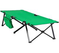 Lit de camp pliable Fortuna Lai, charge maximale 136 kg, lit de camp avec poche latérale, Oxford vert noir, 200 x 73 x 49 cm, pour l'extérieur et les voyages