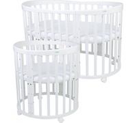 Lit de croissance ovale 7in1 blanc avec matelas