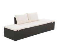vidaXL Lit de jardin 195×60 cm Poly rotin Noir