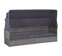 Lit de jardin - vidaXL - 205x62 cm - Résine tressée - Toit ouvrant - 2 personnes