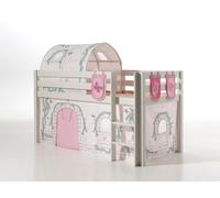 Lit de jeu Pino avec set textile rideau, tunnel et 3 sacs "Birdy
