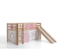 Lit de jeu Pino incl. toboggan avec set textile rideau et 3 sacs "Birdy