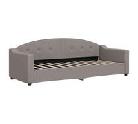 Lit de jour 80 x 200 cm taupe - Canapé-lit pliable avec structure en bois et sommier à lattes en contreplaqué, canapé lit 2 en 1 pour chambre d'amis/salon, tissu (100 % polyester), avec lattes, sans