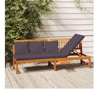vidaXL Lit de jour avec coussins gris 200x60x75 cm bois massif acacia