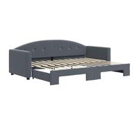 Lit de Jour avec gigogne Gris foncé en Velours 80x200 cm, Cadre Bois Massif et métal, canapé Convertible pour Chambre et Salon, Solution Pratique et Moderne