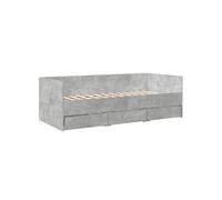 Lit de Jour avec Tiroirs, Canapé-lit avec Rangement, Lit d'Invité, Meuble de Salon Chambre à Coucher, Moderne, Gris Béton 90x200 cm Bois d'Ingénierie