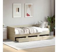 vidaXL Lit d'appoint Chêne noir 90 x 190 cm Bois d'ingénierie 3333998