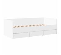 Lit de jour avec tiroirs - sans matelas - blanc 90x190 cm - pour adulte/enfant m0cVaq