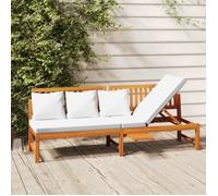 vidaXL Lit de jour avec coussins blanc crème 200x60x75 cm bois massif acacia