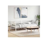 vidaXL Lit de Jour, Canapé-lit, Lit d'Invité, Meuble de Salon Chambre à Coucher Salle de Séjour, Moderne, Blanc 80x200 cm Bois de Pin Massif