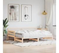Lit de jour escamotable, canapé-lit 2 en 1 en bois massif de pin, avec espace de rangement intégré et sommier à lattes, idéal comme lit d'appoint de 90x200 cm pour salon, chambre d'amis ou petits appa
