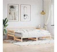 Lit de jour et lit gigogne sans matelas 90x200 cm bois massif Marron G