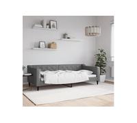 vidaXL Lit de jour canapé‑lit 90x200 cm tissu Gris foncé