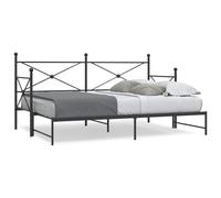 Lit de Jour vidaXL avec Gigogne Noir 90x200 cm Acier, Canapé-Lit, Lit de Jour avec Matelas, Lit d'Appoint