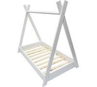 Lit de maison 2 en 1 tente 160x80cm blanc