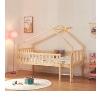 Lit de maison 'Sotkamo' 90x200cm avec protection antichute pin naturel