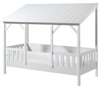 Lit de maison Vipack avec surface de couchage de 90 x 200 cm, toit en blanc