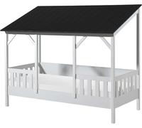 Lit de maison Vipack avec surface de couchage de 90 x 200 cm, toit en noir