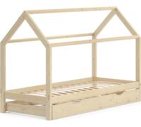 Lit de maison Vitalispa Wiki Naturel bois 90x200 cm avec lit d'appoint, Model 37549