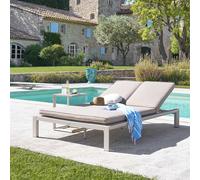 Lit de piscine double ÉVASION Argile Beige 2 places - Aluminium traité époxy, Texaline Hespéride