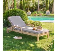 Lit de piscine PAPOUASIE Beige / Acacia certifié FSC®, Acrylique Hespéride