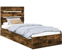 Lit de Rangement Chêne fumé 70 x 190 cm Bois d'ingénierie