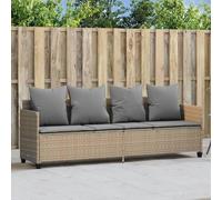 Lit de relaxation d'extérieur avec fonction transat, canapé de balcon pour 3 personnes, canapé de jardin en résine tressée, lit de jardin, canapé transat, chaise longue de relaxation, transat avec auv