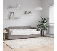 Lit de repos 2 en 1 Matelas mousse Canapé lit Taupe 100x200 cm | Lit de jour avec matelas taupe 100x200 cm tissu canapé lit 2 en 1 convertible salon chambre invités mousse confortable bois