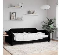 vidaXL Lit de jour 3197654 avec lit gigogne et matelas 90x200 cm tissu noir