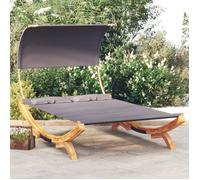 vidaXL Bain de soleil avec toit 165x203x126 cm Bois courbé massif Anthracite
