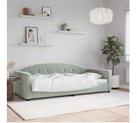 Lit de repos sans matelas - 1 place - vidaXL - velours - gris clair - 90 x 190 cm@nbf48j
