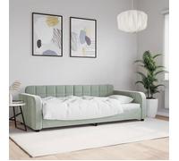Lit de repos sans matelas - 1 place - vidaXL - velours - gris clair - 90 x 200 cm@yod37j