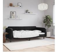 Lit de repos sans matelas - 1 place - vidaXL - velours - noir - 90 x 190 cm@qhy95w