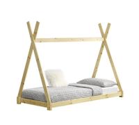 Lit de Tipi pour Enfant Onejda Bois Naturel 200 x 90 cm [en.casa]