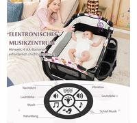 Lit de voyage 4 en 1 avec matelas, lit d'appoint pliable avec cercle de baldaquin réglable.