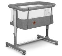 Lionelo Aurora 3in1 - lit d'enfant, berceau, lit autonome - avec matelas, avec nacelle, hauteur réglable en continu - jusqu'à 9 kg - gris