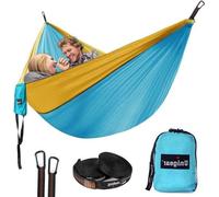 Lit de voyage léger 320 x 200 cm - Lit de voyage de camping pour 2 personnes - Capacité de charge jusqu'à 300 kg - Lit de voyage avec kit de suspension et mousquetons