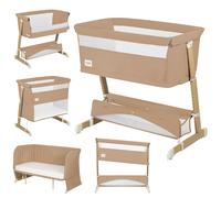 Lionelo Thomi Plus 5in1 Lit d'enfant, Lit d'appoint jusqu'à 9kg, , Lit de voyage, Parc jusqu'à 15kg, Canapé jusqu'à 100kg, Lit d'appoint, Réglable en hauteur - Beige Carmel