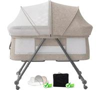 Lit de voyage pour bébé - Lit bébé Comfort - Pliable, portable, pour les 0 à 12 mois, unisexe, rembourré - Kaki foncé