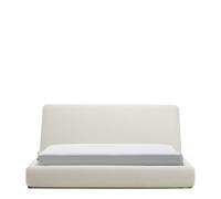 Lit déhoussable Martina en chenille écru pour matelas 180 x 200 cm