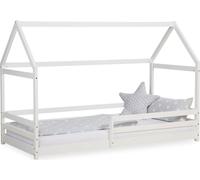 Lit D'Enfant 90x200 cm Lit Cabane Montessori avec Barriere Lit Montessori Bébé Lit Maison