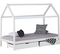 Lit D'Enfant avec Matelas 90x200 cm Lit Maison Lit Cabane Lit Montessori Lit Bois Blanc Tiroir