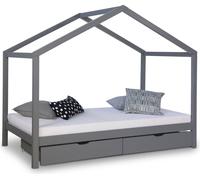 Lit D'Enfant avec matelas 90x200 Lit Maison Lit Cabane Lit Montessori Lit Bois Gris Tiroir