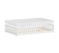 Lit d'enfant avec matelas Lit simple Sommier à lattes Protection antichute 120 x