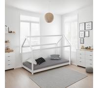 lit d'enfant avec matelas maison de jeu lit en bois blanc 90 x 200cm