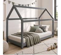 lit d'enfant avec matelas maison de jeu lit en bois gris 90 x 200 cm
