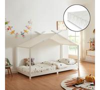 Lit d'enfant 'Brome' lit de maison avec matelas 90 x 200 cm blanc