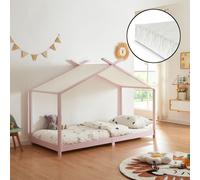 Lit d'enfant 'Brome' lit de maison avec matelas 90 x 200 cm rose