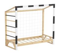 ML-Design Lit Enfant But de Football Handball, 80x160 cm, en Bois Massif, avec Sommier à Lattes, Échelle d'escalade et Filet, sans Matelas, Couchage Fille Garçon Chambre à Coucher, Thème Sport