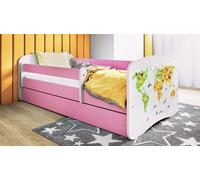 Lit d'enfant Carte lit d'adolescent 70x140, 80x160, 80x180 cm - Set complet avec matelas, tiroir & protection antichute